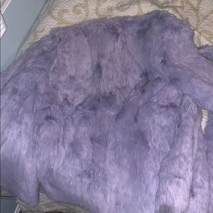 rabbit fur coat (purple)